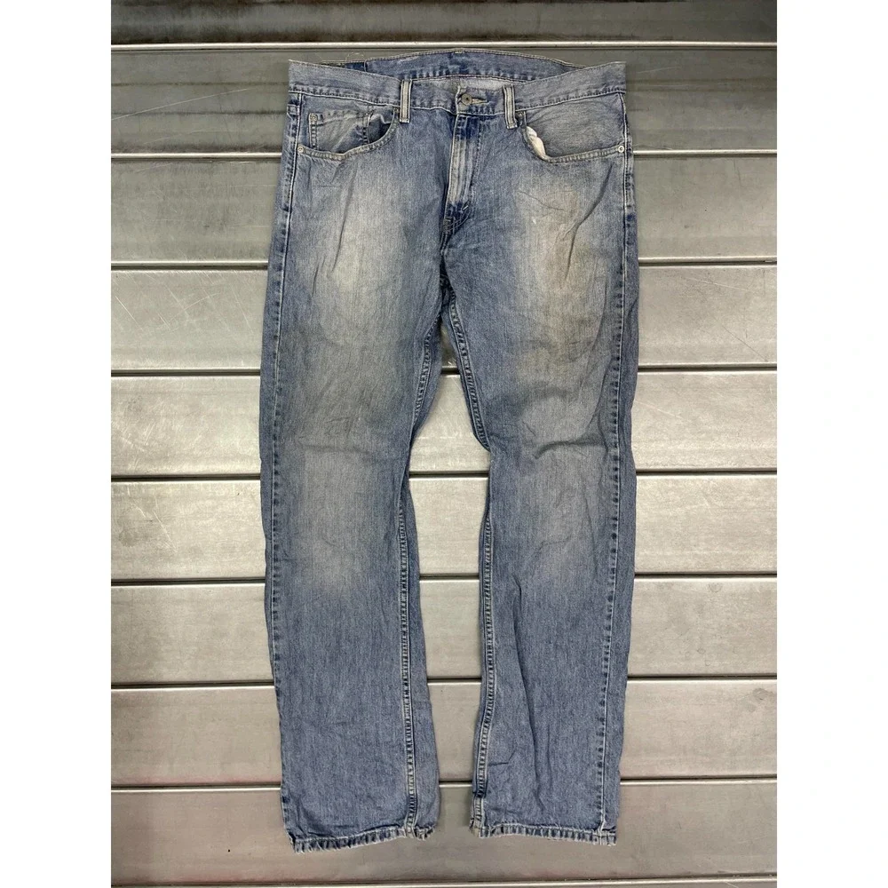 VTG Levis 559 Jeans Mens 36X34 Blue Light Wash Denim Relaxed Straight Distressed